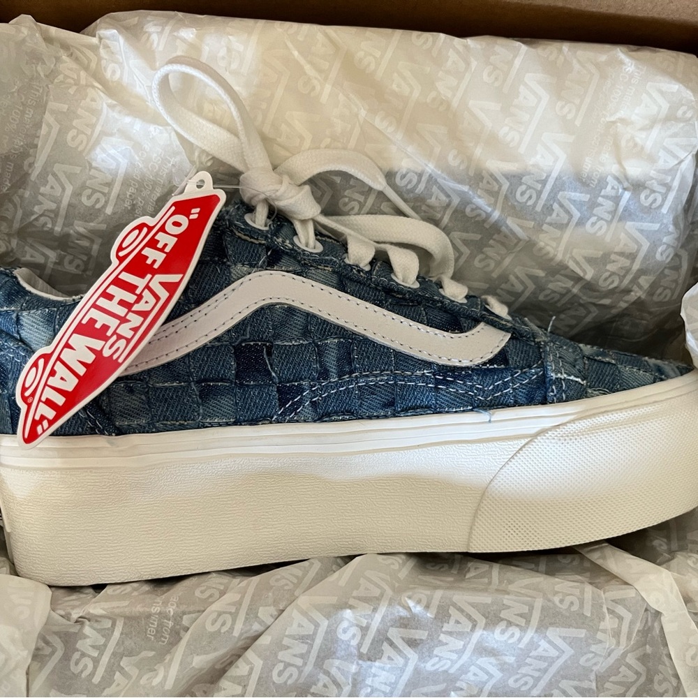 Denim platform Vans